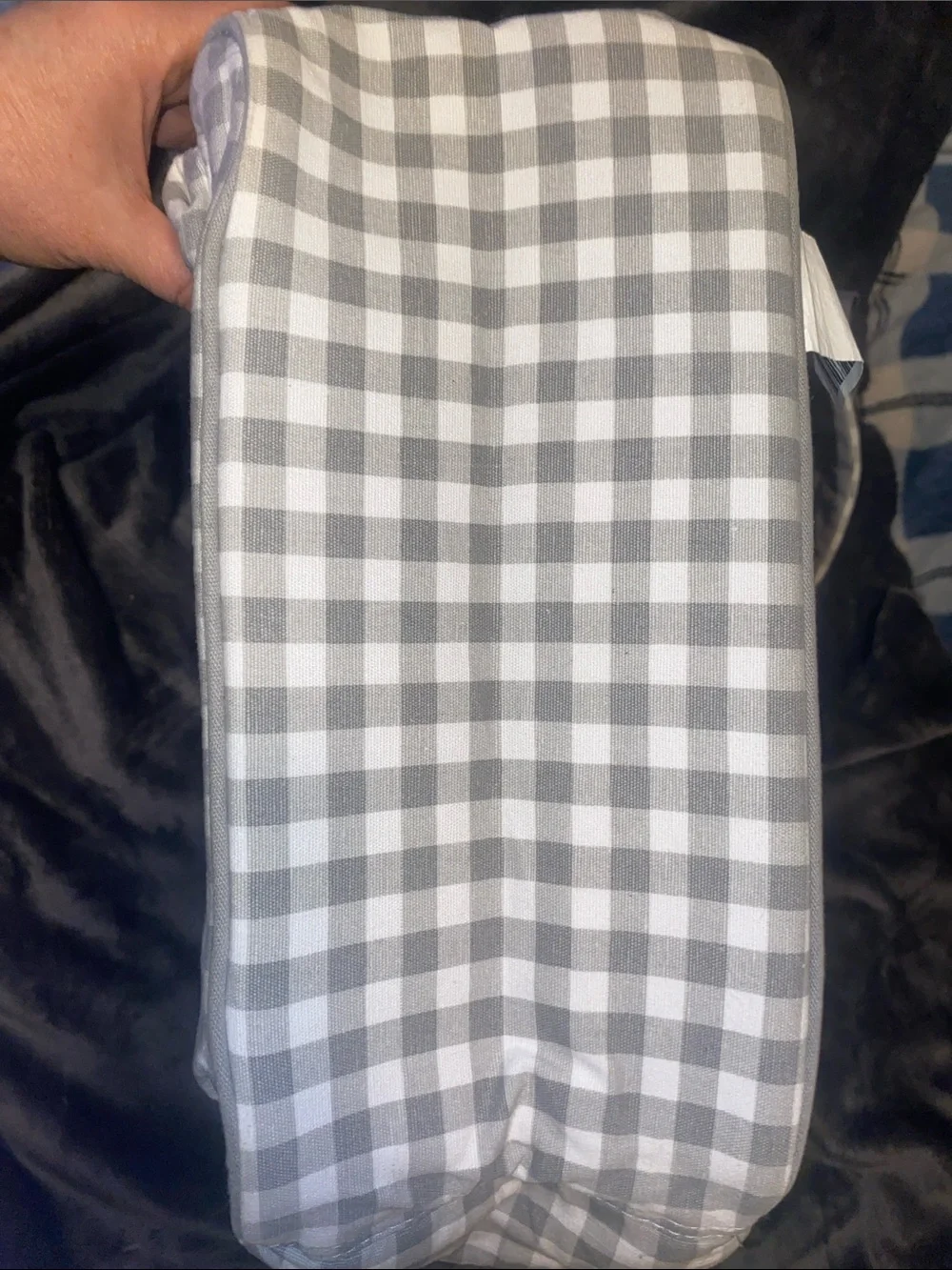 Carter's Gray and White Gingham Diaper Backpack